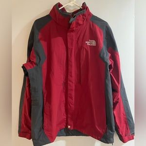 THE NORTH FACE MENS RED HYVENT HOODED INSULATED SKI JACKET SIZE L